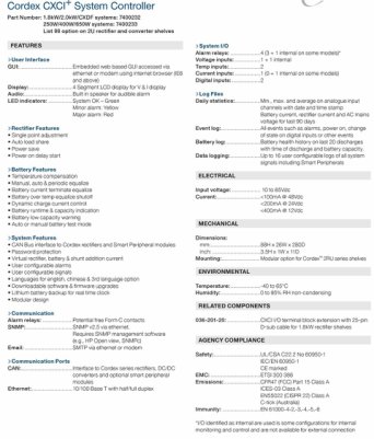Характеристики Cordex CXC R